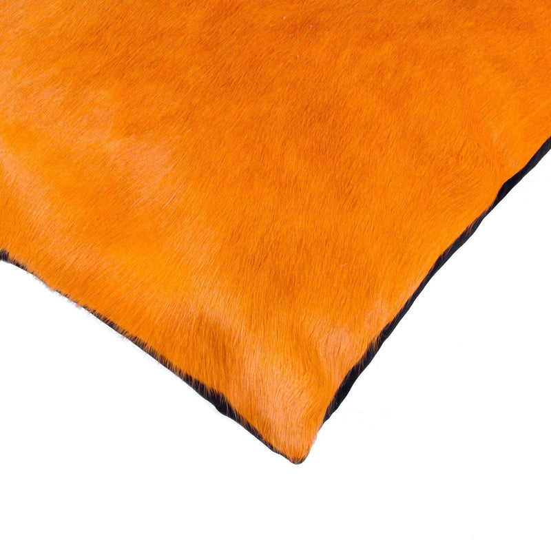 Pillows Pillow - 18" x 18" x 5" Orange Cowhide - Pillow HomeRoots