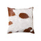 Pillows Pillow - 18" x 18" x 5" White And Brown Cowhide - Pillow HomeRoots