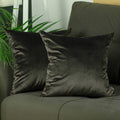 Pillows Pillow Covers - 18"x 18" Brown Velvet Carob Decorative Throw Pillow Cover (2 Pcs in set) HomeRoots