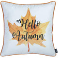 Pillows Pillow Covers - 18"x 18" Thanksgiving Leaf Quote Decorative Throw Pillow Cover HomeRoots