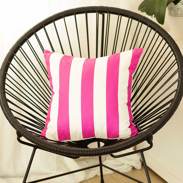 Pillows Pillow Covers - 18"x18" Pink Stripes Geometric Decorative Throw Pillow Cover HomeRoots