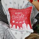 Pillows Pillow Covers - 18"x18" Red Printed Christmas Decorative Throw Pillow Cover HomeRoots