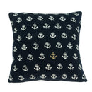 Pillows Pillow Covers - 20" x 0.5" x 20" Nautical Blue Cotton Pillow Cover HomeRoots