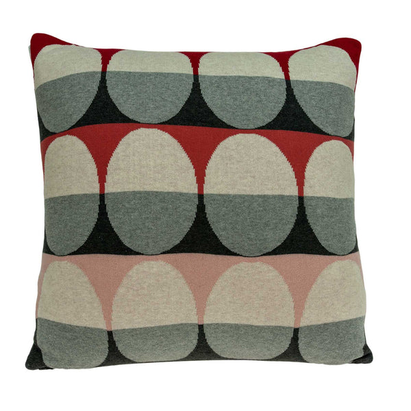 Pillows Pillow Covers - 20" x 0.5" x 20" Transitional Gray And Red Cotton Pillow Cover HomeRoots