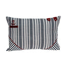 Pillows Pillow Covers - 20" x 6" x 14" Nautical Blue Pillow Cover With Poly Insert HomeRoots