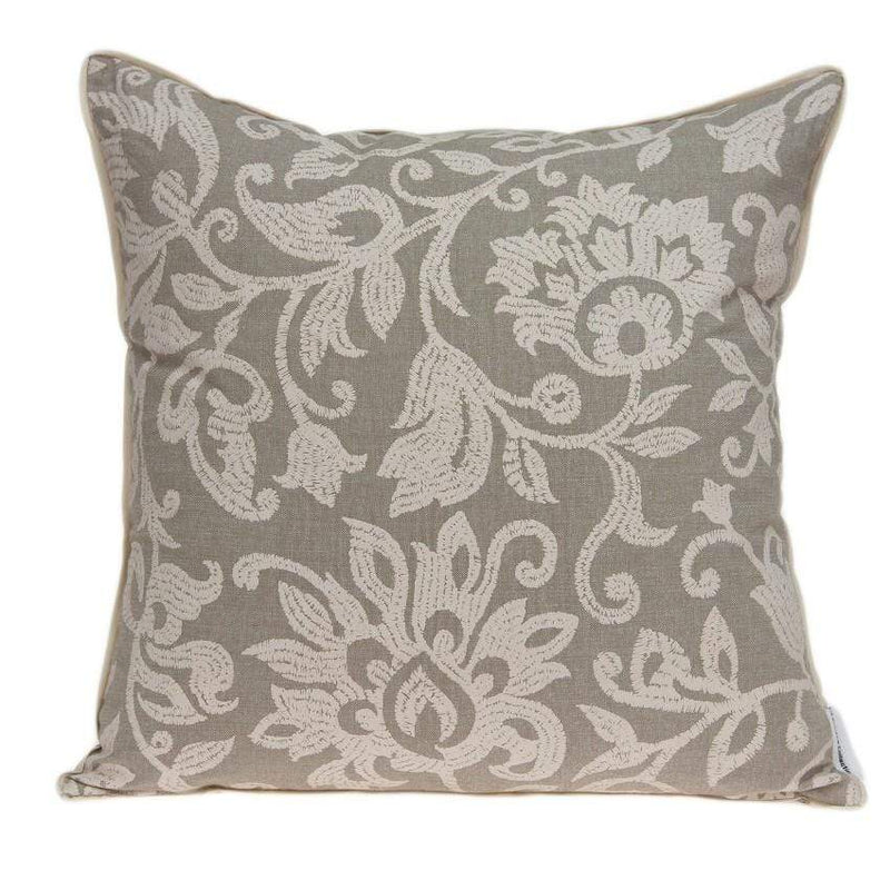 Pillows Pillow Inserts - 20" x 7" x 20" Beautiful Transitional Tan Pillow Cover With Down Insert HomeRoots