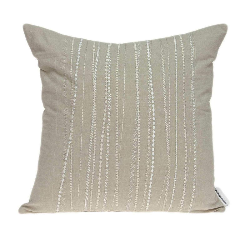 Pillows Pillow Inserts - 20" x 7" x 20" Cool Transitional Beige Pillow Cover With Down Insert HomeRoots