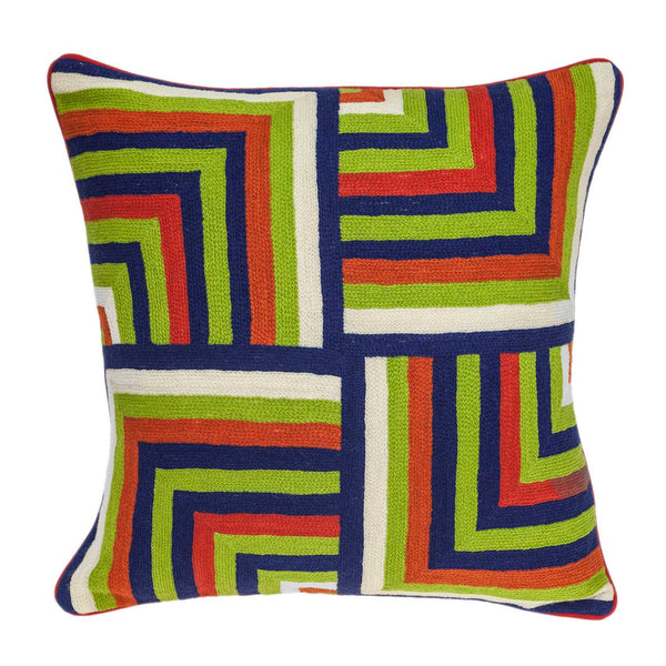 Pillows Pillow Inserts - 20" x 7" x 20" Handmade Multicolored Accent Pillow Cover With Poly Insert HomeRoots