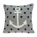 Pillows Sofa Pillow Covers - 18" x 5" x 18" Nautical Blue Pillow Cover With Down Insert HomeRoots