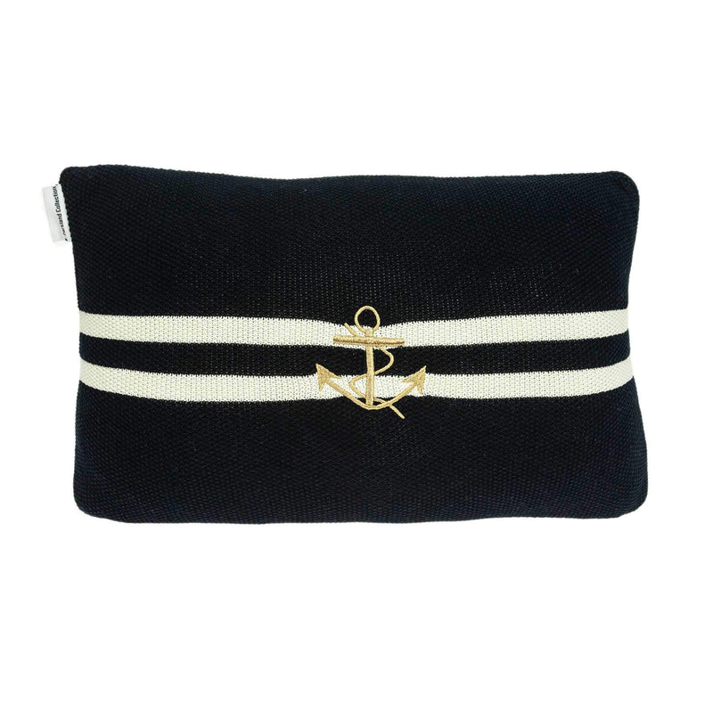 Pillows Sofa Pillow Covers - 20" x 5" x 12" Nautical Blue Pillow Cover With Down Insert HomeRoots