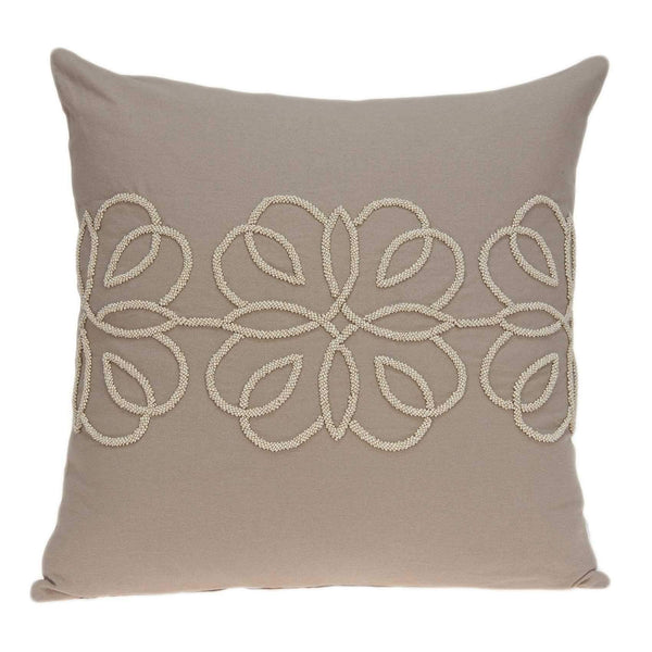 Pillows Sofa Pillow Covers - 20" x 7" x 20" Stunning Transitional Tan Cotton Pillow Cover With Poly Insert HomeRoots