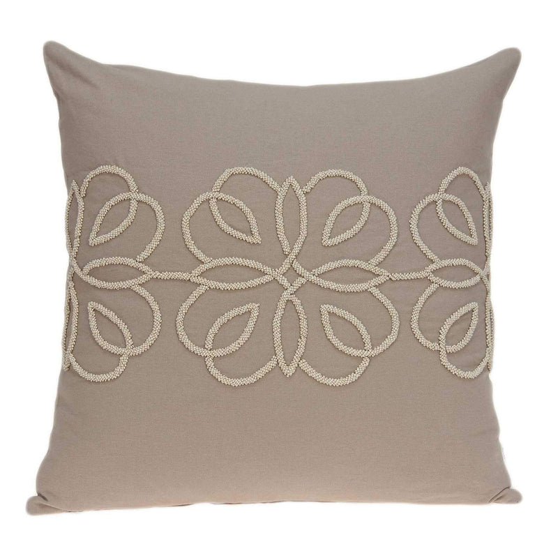 Pillows Sofa Pillow Covers - 20" x 7" x 20" Stunning Transitional Tan Cotton Pillow Cover With Poly Insert HomeRoots