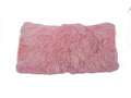 Pillows Sofa Pillows - 17" Pink Genuine Tibetan Lamb Fur Pillow with Micro suede Backing HomeRoots