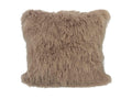 Pillows Sofa Pillows - 20" Beige Genuine Tibetan Lamb Fur Pillow with Micro suede Backing HomeRoots