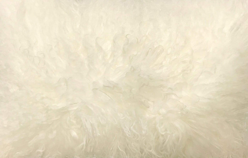 Pillows Sofa Pillows - 20" Creamy White Genuine Tibetan Lamb Fur Pillow with Micro suede Backing HomeRoots