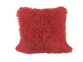 Pillows Sofa Pillows - 20" Red Genuine Tibetan Lamb Fur Pillow with Micro suede Backing HomeRoots