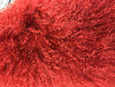 Pillows Sofa Pillows - 20" Red Genuine Tibetan Lamb Fur Pillow with Micro suede Backing HomeRoots