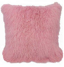 Pillows Sofa Pillows - 24" Pink Genuine Tibetan Lamb Fur Pillow with Micro suede Backing HomeRoots