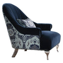 Pillows Sofa Pillows - 34" X 32" X 41" Blue Velvet Upholstery Acrylic Leg Chair w/1 Pillow HomeRoots