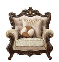 Pillows Sofa Pillows - 36" X 45" X 51" Fabric Walnut Upholstery Wood Leg/Trim Chair w/2 Pillows HomeRoots