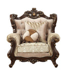 Pillows Sofa Pillows - 36" X 45" X 51" Fabric Walnut Upholstery Wood Leg/Trim Chair w/2 Pillows HomeRoots