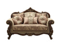 Pillows Sofa Pillows - 38" X 69" X 45" Fabric Walnut Upholstery Wood Leg/Trim Loveseat w/6 Pillows HomeRoots