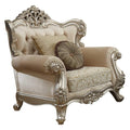 Pillows Sofa Pillows - 39" X 50" X 49" Fabric Champagne Upholstery Wood Leg/Trim Chair w/2 Pillows HomeRoots