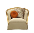 Pillows Sofa Pillows - 41" X 42" X 38" Fabric Antique Gold Upholstery Wood Leg/Trim Chair w/2 Pillows HomeRoots