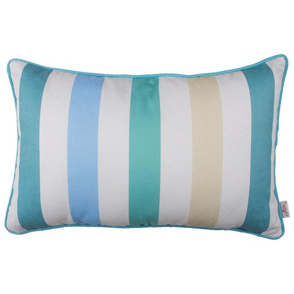 Pillows Throw Pillow Covers - 12"x20" Marine Lumbar Stripes Decorative Throw Pillow Cover HomeRoots