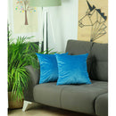 Pillows Throw Pillow Covers - 18"x 18" Blue Velvet Petrol Decorative Throw Pillow Cover (2 Pcs in set) HomeRoots