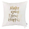 Pillows Throw Pillow Covers - 18"x 18" Happy Square Quote Printed Decorative Throw Pillow Cover Pillowcase HomeRoots