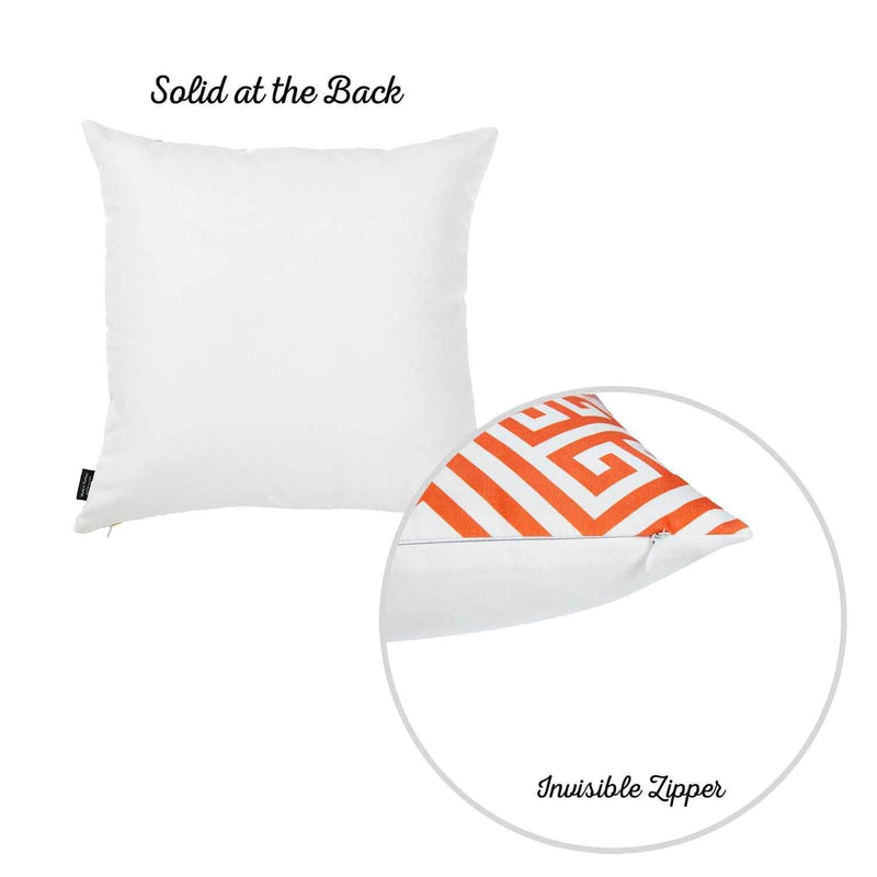 Pillows Throw Pillow Covers - 18"x 18"Orange Tropical Greek Printed Decorative Throw Pillow Cover HomeRoots