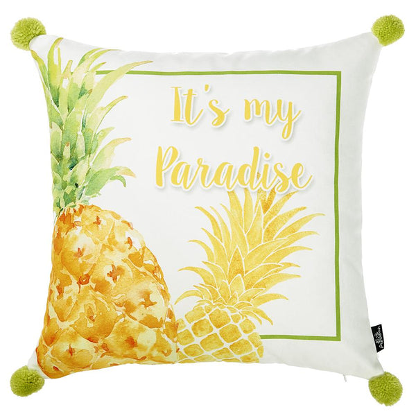 Pillows Throw Pillow Covers - 18"x 18" Tropical Paradise Printed Decorative Throw Pillow Cover HomeRoots