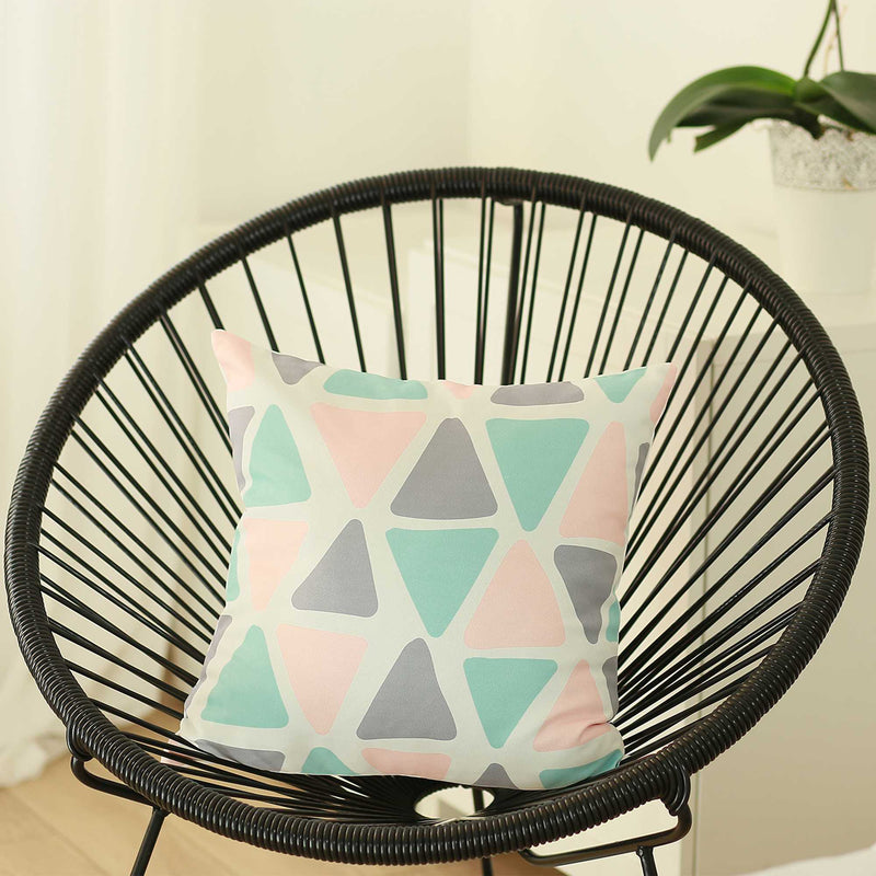 Pillows Throw Pillow Covers 18"x18" Colored Scandi Square Geo Decorative Throw Pillow Cover 5433 HomeRoots