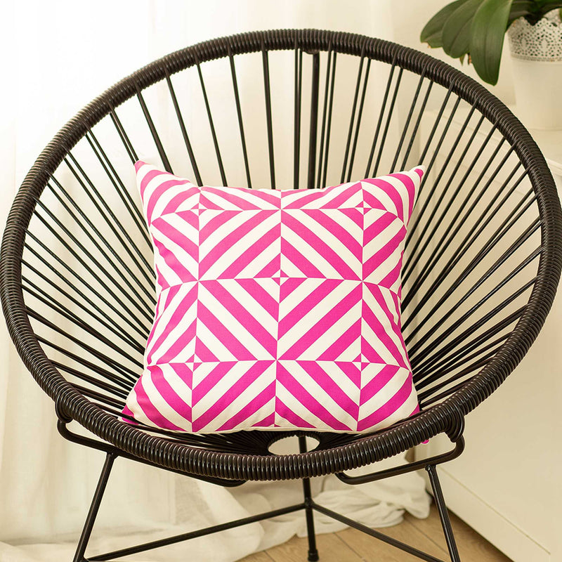 Pillows Throw Pillow Covers - 18"x18" Pink Geometric Diagram Decorative Throw Pillow Cover HomeRoots