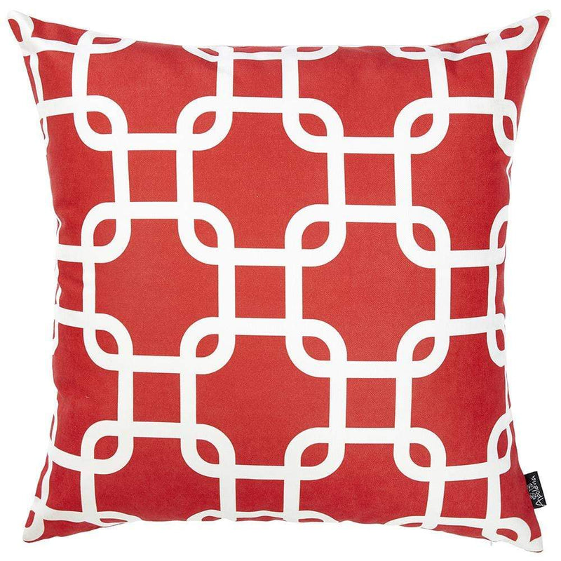 Pillows Throw Pillow Covers - 18"x18"Red Nautica Lattice Decorative Throw Pillow Cover Printed HomeRoots