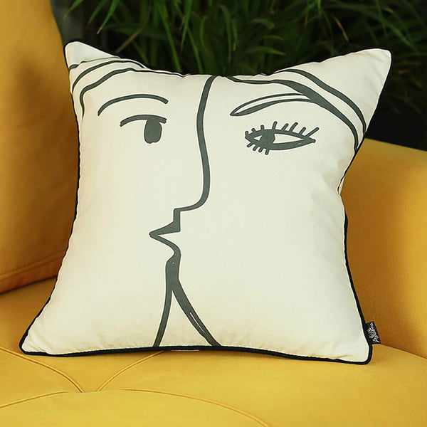 Pillows Throw Pillow Covers - 18"x18" Skandi BW Passion Decorative Throw Pillow Cover Printed HomeRoots