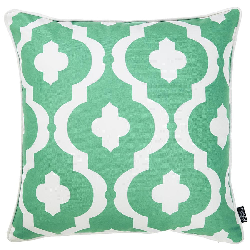 Pillows Throw Pillow Covers - 18"x18"Turquiose Marine Moroccan Stars Decorative Throw Pillow Cover HomeRoots