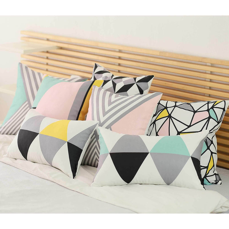 Pillows Throw Pillow Covers - 20"x 12" Yellow Gray Skandi Modern Decorative Throw Pillow Cover HomeRoots