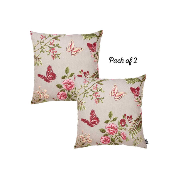 Pillows Throw Pillow Covers 20 "x 20" Easy-care Decorative Throw Pillow Case Set Of 2 Pcs Square 5382 HomeRoots