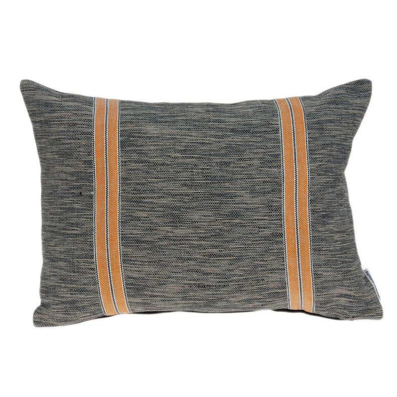 Pillows Throw Pillow Covers - 20" x 6" x 14" Transitional Gray And Orange Pillow Cover With Down Insert HomeRoots