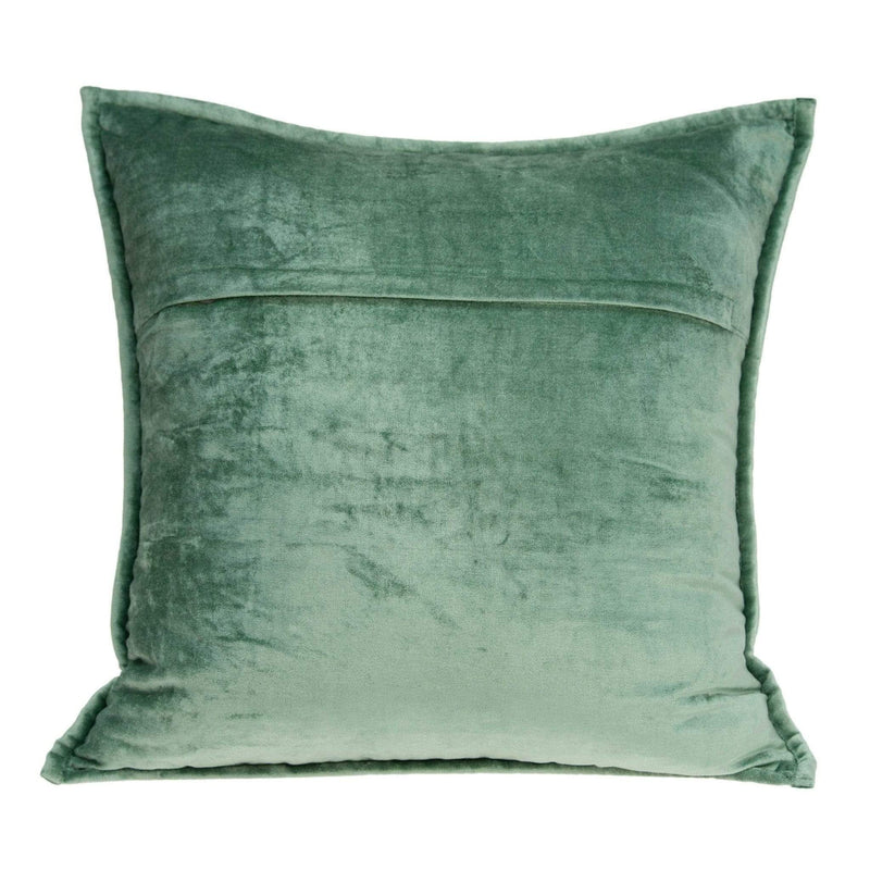 Pillows Throw Pillow Covers - 20" x 7" x 20" Transitional Green Solid Quilted Pillow Cover With Down Insert HomeRoots