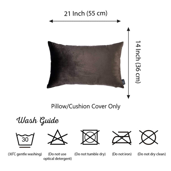 Pillows Throw Pillow Covers - 21"x14" Brown Velvet Tortilla Decorative Throw Pillow Cover (2 Pcs in set) HomeRoots