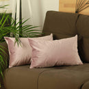 Pillows Throw Pillow Covers - 21"x14" Pink Velvet Blush Decorative Throw Pillow Cover (2 Pcs in set) HomeRoots