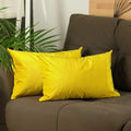 Pillows Throw Pillow Covers - 21"x14" Yellow Velvet Decorative Throw Pillow Cover (2 Pcs in set) HomeRoots