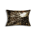 Pillows Throw Pillows - 12" x 20" x 5" Chocolate And Gold Cowhide - Pillow HomeRoots