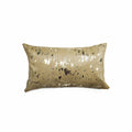 Pillows Throw Pillows - 12" x 20" x 5" Gold And Tan Cowhide - Pillow HomeRoots