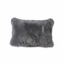 Pillows Throw Pillows - 12" x 20" x 5" Gray Sheepskin - Pillow HomeRoots