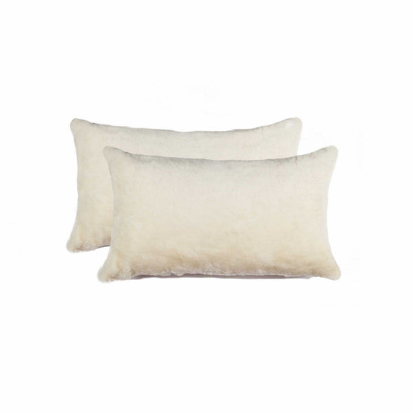 Pillows Throw Pillows - 12" x 20" x 5" Natural, Cowhide - Pillow 2-Pack HomeRoots