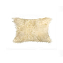 Pillows Throw Pillows - 12" x 20" x 5" Natural Sheepskin - Pillow HomeRoots